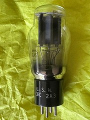 PAIR of unused 1940s U. S. Navy RCA CRC 2A3 Mil Spec Black Plate Tube. Orig Pkg.