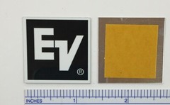 EV Electro-Voice ElectroVoice Speaker Badge Logo Emblem Square Aluminum Pair