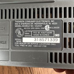 GE VG2021 4-Head VHS Video Cassette Recorder Player Works Great No Remote