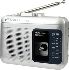 Portable TR606 Tape Recorder – Multi-Mode AM/FM & Voice Recording – Silver