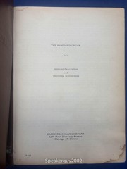 Original Hammond Organ General Description Manual w Circuit Diagrams – 1950 – #2