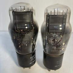 2 National Union branded vacuum tubes Type 45 power amplifier triode ST shape