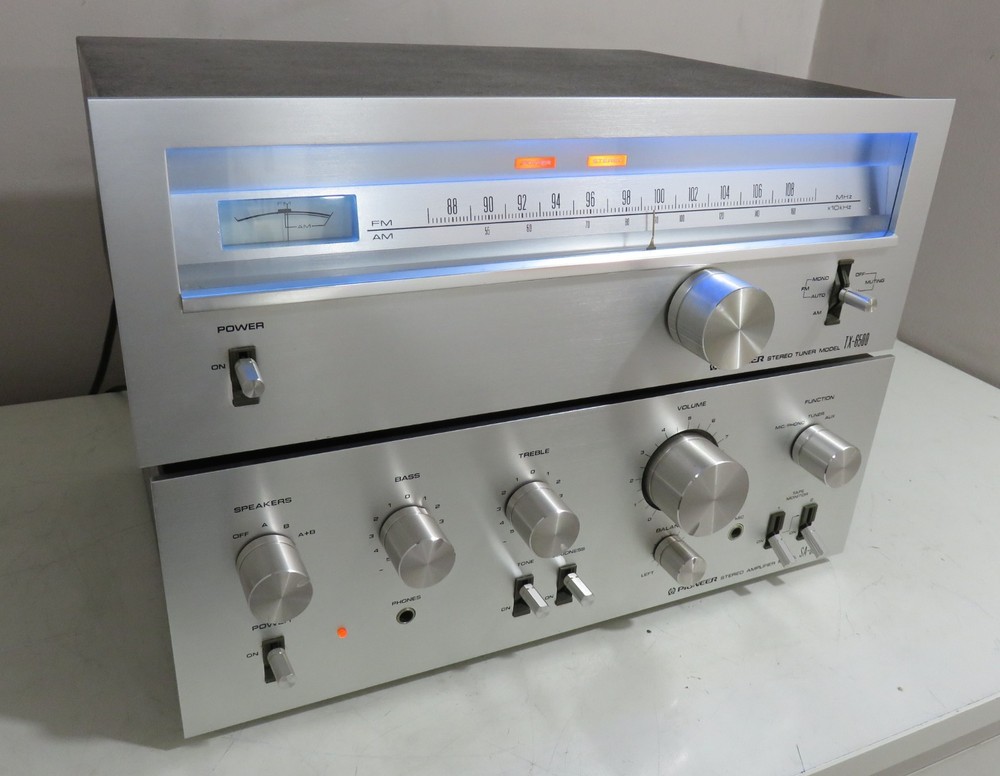 PIONEER 2PC SA-6500 INTEGRATED AMP + TX-6500 TUNER RECAPPED PRO SERVICED + LED’s