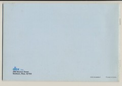 DBX 152 / 154 Noise Reduction System Vintage Instruction Manual Only HTF Booklet