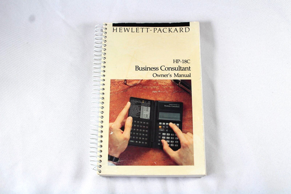 Vintage HP 18C Owner’s Handbook User Manual Hewlett Packard Calculator
