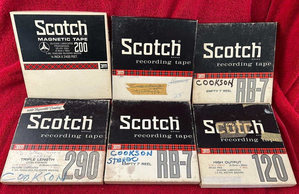 6 SCOTCH 7 “ Blank Reel To Reel Tapes used all With Scotch Leaders Wrong reels