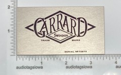 Garrard Swindon Serial Number Plate for Turntable Base Plinth – Custom Made