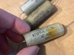 3 NOS Vintage .47 uf 400v Astron Vitamin Q Capacitors TEST GOOD Glass-Sealed PIO