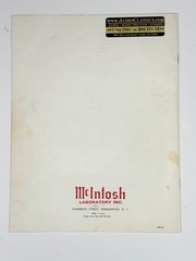 MCINTOSH MC275 OWNER’S MANUAL AND SERVICE INFORMATION – ORIGINAL