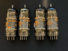 Matched Quad Amperex 12BH7A Audio Tubes TV-7 Tested @ NOS