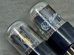 (2) GE 6SN7GTB Short Bottle Tubes Ring Sidegetters Bridged Filament Test Strong