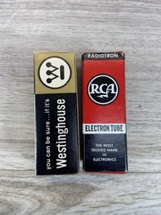Vintage Vacuum Tubes Boxed RCA & Westinghouse 12AU7A ECC82 Clear Top Untested
