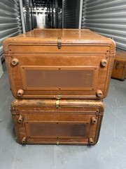 Pair of Vintage Ampex 620 Tube Amplifier Speaker Suitcase Powered FOR PARTS