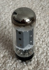 GE 7591A Tube Coin Base top halo getter tests NOS