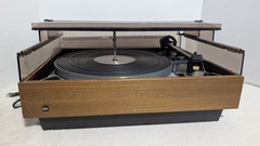 DUAL 1229 Turntable Ch21 Folding Dust Cover Walnut Auto Stop Start Shure M91ED