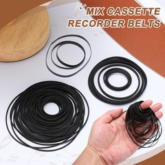 100Pcs Recorder Rubber Belts 40-135mm Square Cassette Recorder(1mm Width)