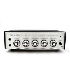 Vtg Realistic MPA-20 Solid State P.A. Amplifier 120V / 12V Mic Preamp Portable