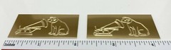 RCA Victor Nipper Dog and Cone Speaker Badge Custom Engraved Brass PAIR