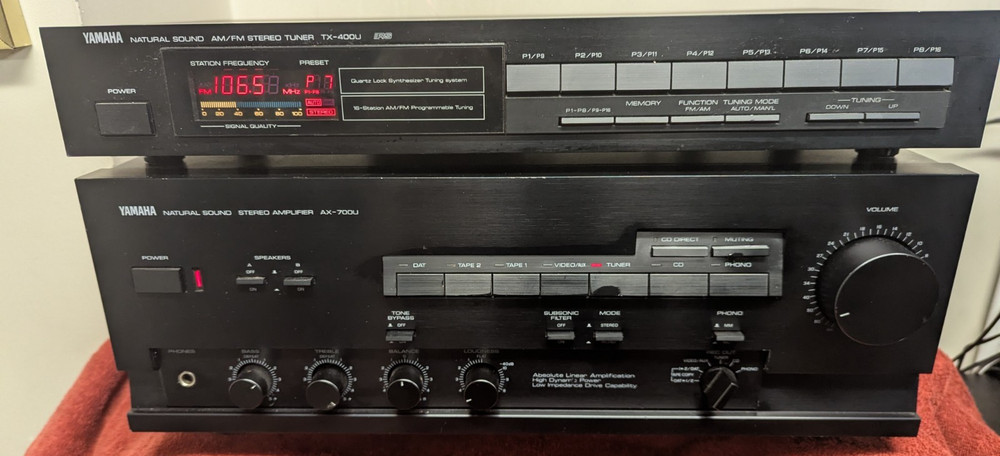 Vintage Yamaha Lot TX-400 Tuner & AX-700U Integrated Amp 110 Watts Per Channel