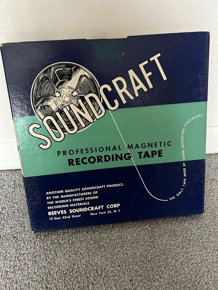 Vintage Soundcraft Magnetic Recording Tape 1/4” X 2400 Ft. Reel