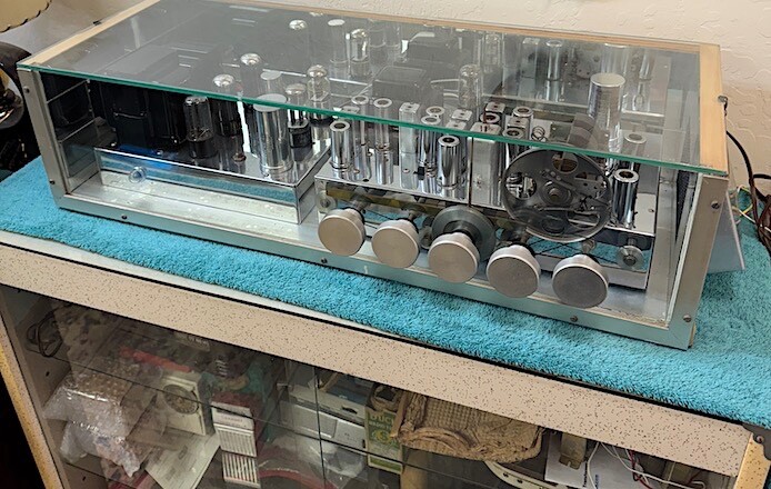 Radio Craftsmen RC10 & RC-2 6V6GT Hi-Fi tube amplifier -tuner glass display case