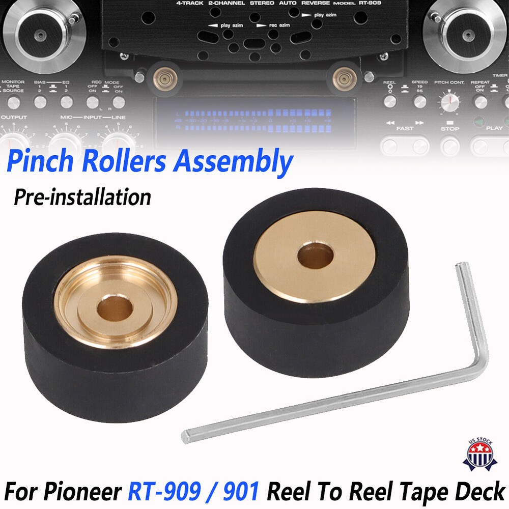 For Pioneer RT-909 / 901 One Pair Of New Pinch Roller Assembly Reel To Reel Deck