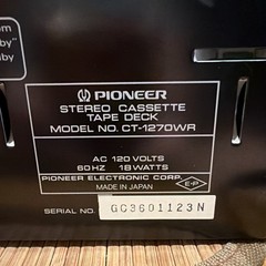 Vintage Pioneer Dual Stereo Cassette Tape Deck CT-1270WR TESTED WORKING