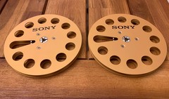 One pair gold TAPE REEL Sony 7″ inch Light Metal Aluminum Take Up Reel
