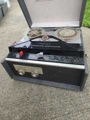 Vintage Webcor Compact Deluxe Reel-to-Reel Tape Recorder EP2302-1A-WORKING W/MIC