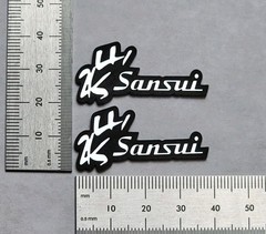 Sansui Speaker Badge Logo Emblem – Premium Silver Pair With Self Stick Adhesive