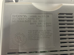 **Sony AM/FM Portable Radio ICF-38 AC120V 60Hz 4W – Tested