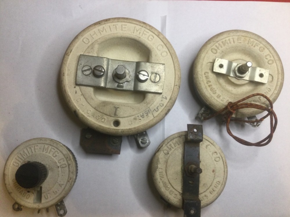 Four Vintage Ohmite Wire Wound Pots.