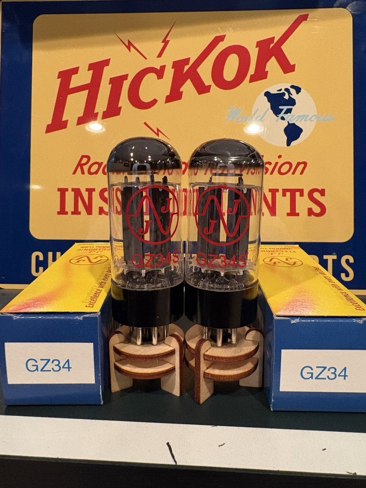 JJ GZ34 S 5AR4 Closely Matched Rectifier Tube Pair – New Dealer Stock