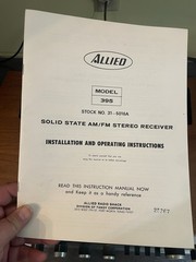 Vintage Allied Model 395 Solid State AM/FM Stereo Receiver, VG, Working
