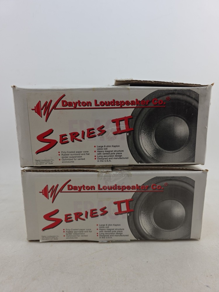 Dayton Series II 8″ 8 Ohm Woofers Pair NOS Made in USA Parts Express 295-100