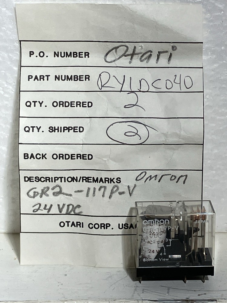 Otari RELAY – RY1DC040 – Omron GR2-117P-V – 24VDC Coil *NEW*