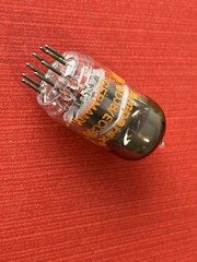 AMPEREX 6DJ8 ECC88 TUBE HOLLAND ORANGE GLOBE Cup Disc Getter (Box Y)
