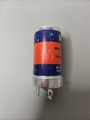 Vintage 1950s Mallory 100 uf 25 vdc Paper Label Can Capacitor WP 055 USA Made
