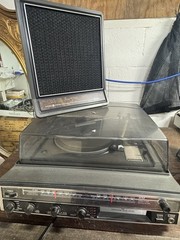 Vintage GE General Electric Stereo Phonograph 8-6750 Turntable w/Speakers Manual