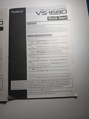 Roland VS-1680 24-bit Digital Studio Workstation Quick Sta Guide and Appendices.