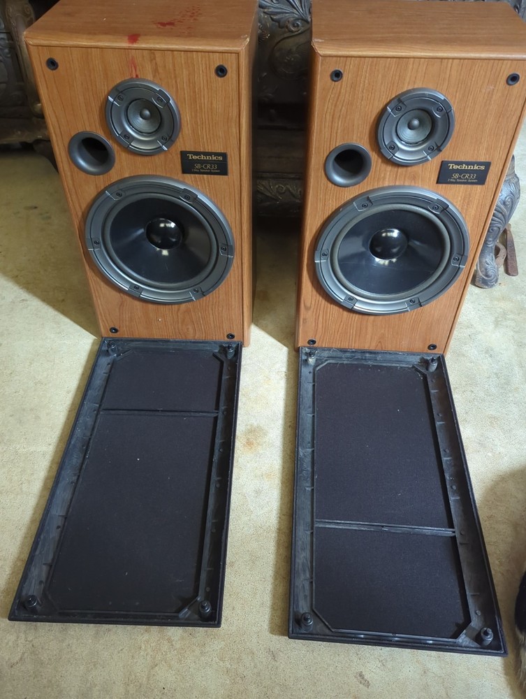 Pair Vintage Technics SB-CR33 Shelf Floor 2 Way Speakers Tested 140 Watts