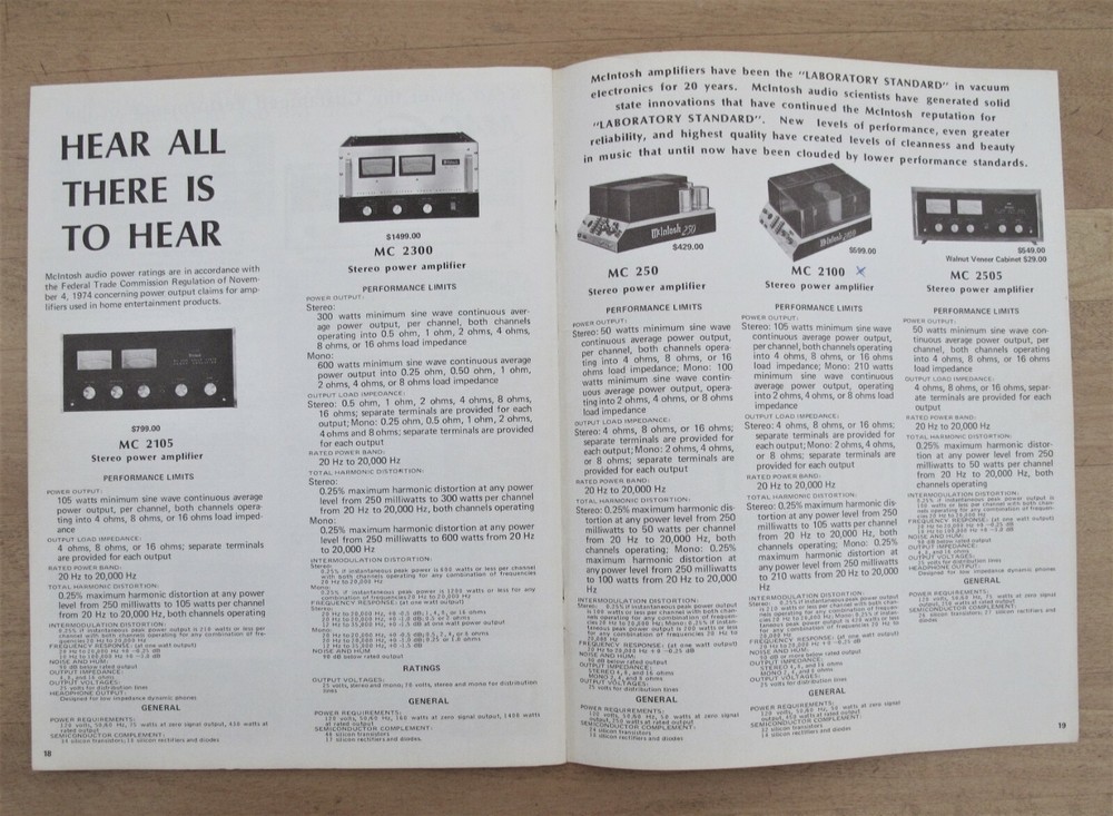 MCINTOSH VINTAGE SPEAKER & COMPONENT TECHNICAL INFORMATION MANUAL- SEE DESCRIPT