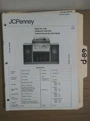 JCP JC Penney JCPenny 1786 service manual original repair book stereo system