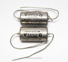 Pair Sprague Vitamin Q PIO Capacitors / .36 uf 200 VDC / L96P36452S2 — KT