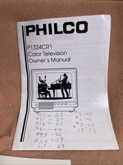 Philco P1324CR1 Owners Manual Vintage Retro