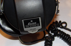 VINTAGE 1970s ELEGA DR-100HR STEREO HEADPHONES! MOD ’70s STYLE! DUAL VOLUME!