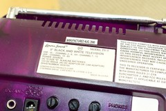 Vintage Lenoxx Sound TV-5I 5” Portable CRT Television Clear PURPLE Retro TV