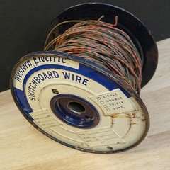 Partial Roll Western Electric 20 Gauge Cloth Covered Wire Double Strand REDBLACK