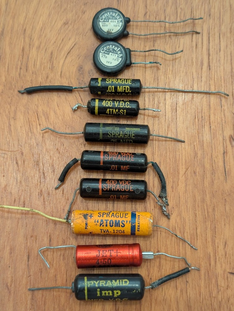 Vintage Premium Audio Capacitor Lot – Tested Sprague Atoms, Pyramid IMP, Sangamo