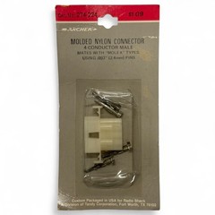 Radio Shack Molded Nylon Connector Male 274-224 Archer 2.4mm Pins – NEW